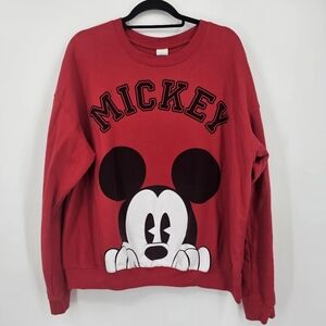 Disney Red‎ Mickey Mouse Pullover Sweatshirt Size XXXL | Cozy Oversized Fit